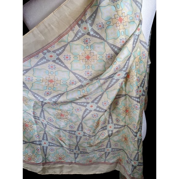 Vintage Retro Floral Pastel Yellow Scarf/Shawl/Wrap - Picture 7 of 8